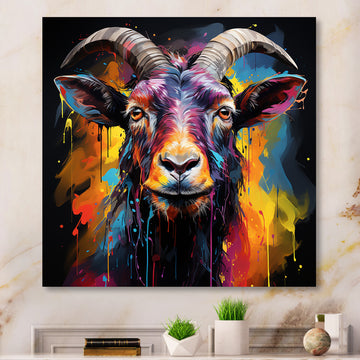 Popart Goat gazing portrait - Goat Wall Decor